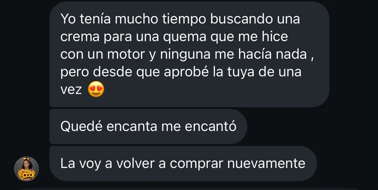 Evidencia real de cliente SKIN COSMETICS