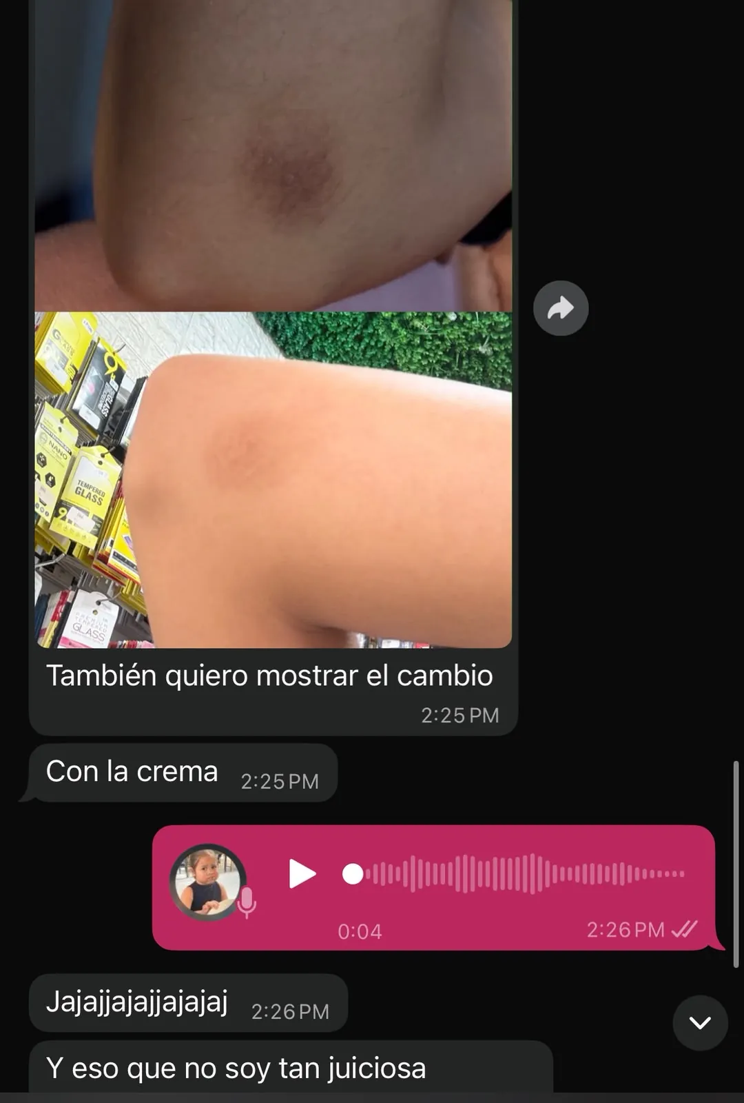 Evidencia real de cliente SKIN COSMETICS