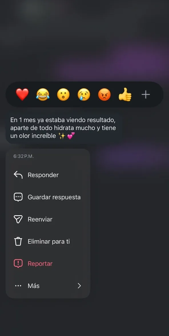 Evidencia real de cliente SKIN COSMETICS