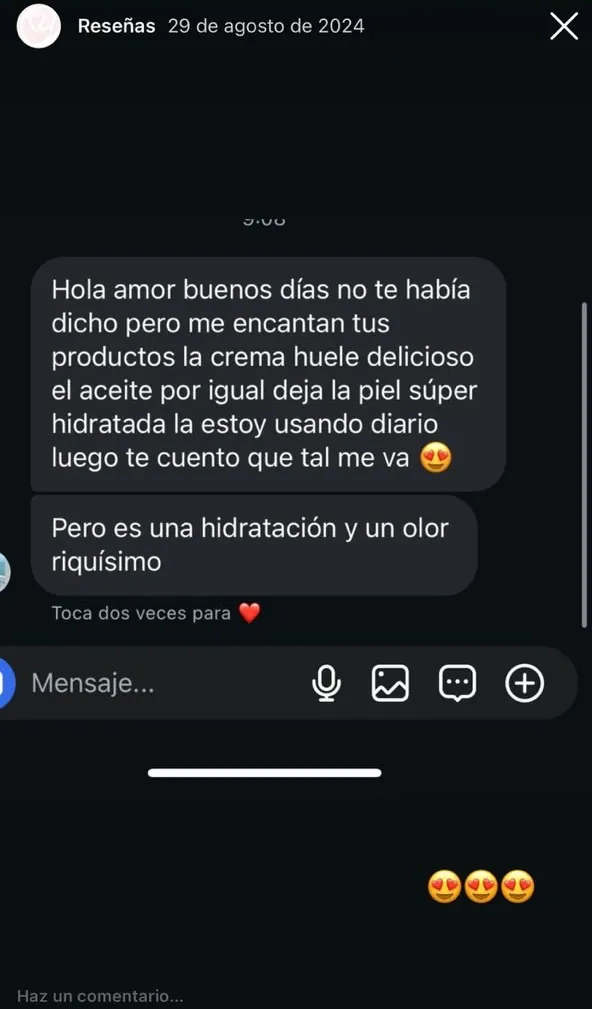 Evidencia real de cliente SKIN COSMETICS